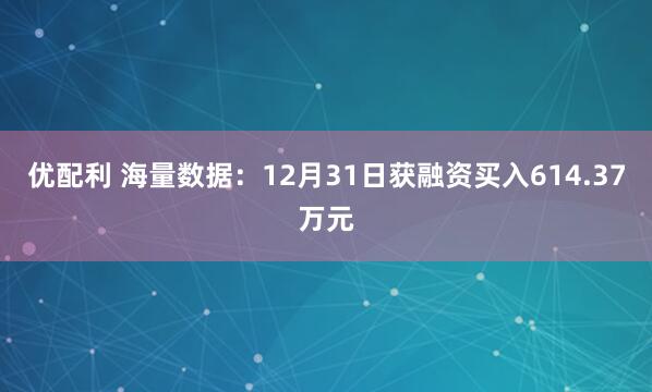 优配利 海量数据:12月31日获融资买入614.37万元